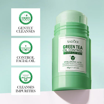 Green Tea Rose Mud Face Mask Stick Clay